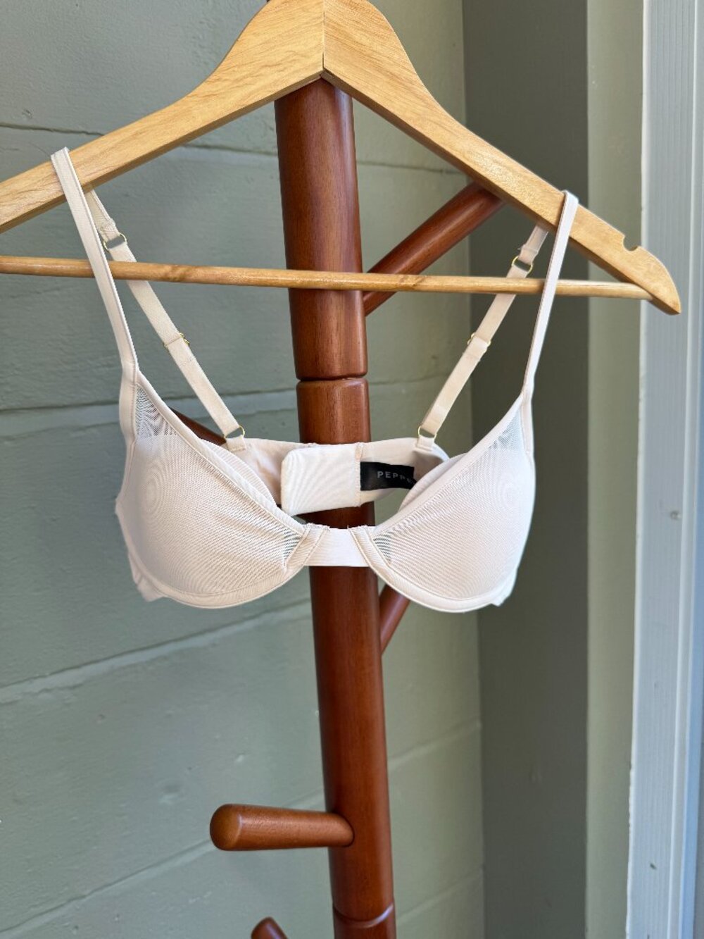 Pepper All You Bra Mesh Underwire 30A Nude Cream Small Cup